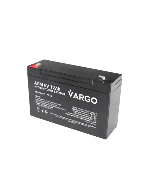 Акумулятор VARGO 6V12AH (V-117478)